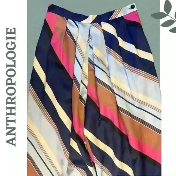 Anthropologie Maeve Wide Leg Pant Striped Geometric Print Bold Boho Style Size 6 - Picture 7 of 10